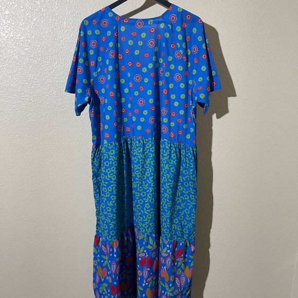 Gudrun Sjoden Blue and Green Floral Midi Dress - Picture 2 of 7